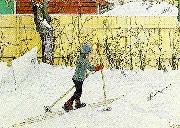 Carl Larsson, falugarden-esbjorn pa skidor